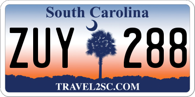 SC license plate ZUY288