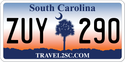 SC license plate ZUY290