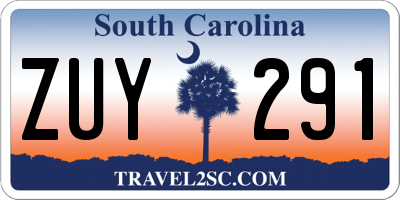 SC license plate ZUY291