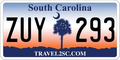 SC license plate ZUY293