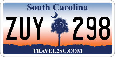 SC license plate ZUY298