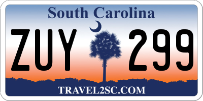 SC license plate ZUY299