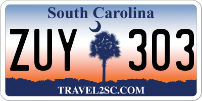 SC license plate ZUY303
