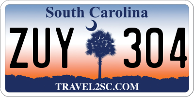 SC license plate ZUY304