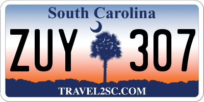 SC license plate ZUY307