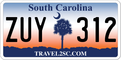 SC license plate ZUY312