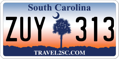SC license plate ZUY313