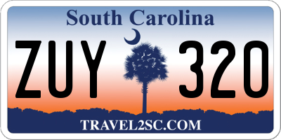 SC license plate ZUY320