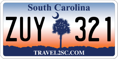 SC license plate ZUY321