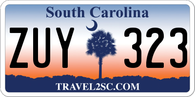 SC license plate ZUY323