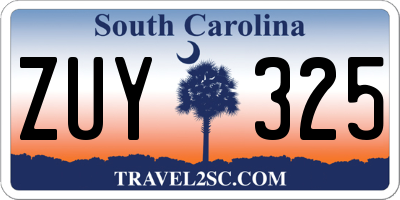 SC license plate ZUY325