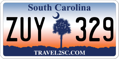 SC license plate ZUY329