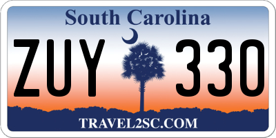 SC license plate ZUY330