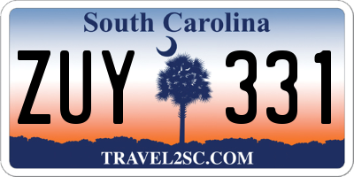 SC license plate ZUY331
