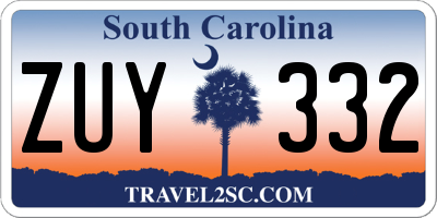 SC license plate ZUY332