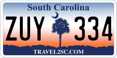 SC license plate ZUY334
