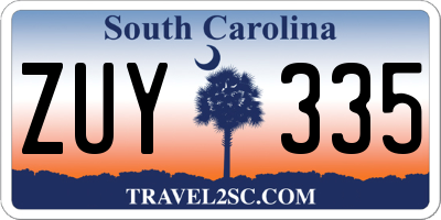 SC license plate ZUY335