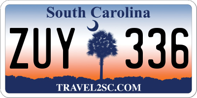 SC license plate ZUY336