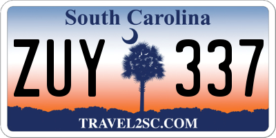 SC license plate ZUY337
