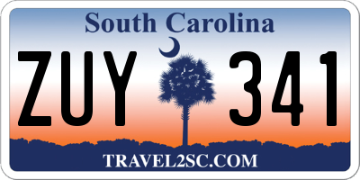 SC license plate ZUY341