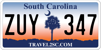 SC license plate ZUY347