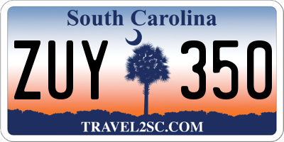 SC license plate ZUY350