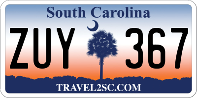 SC license plate ZUY367