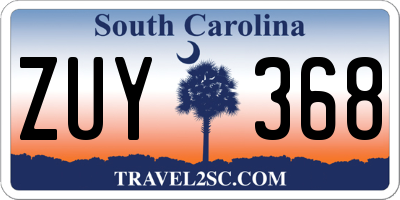 SC license plate ZUY368