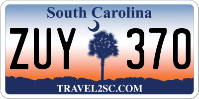 SC license plate ZUY370