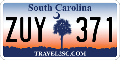 SC license plate ZUY371