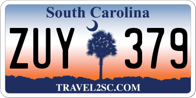 SC license plate ZUY379