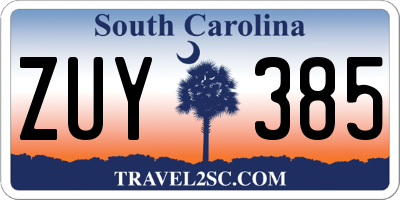 SC license plate ZUY385