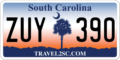 SC license plate ZUY390