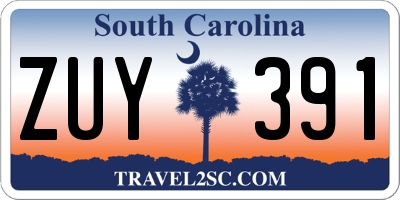 SC license plate ZUY391