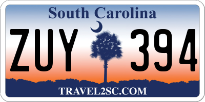 SC license plate ZUY394