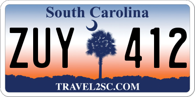 SC license plate ZUY412