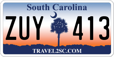 SC license plate ZUY413