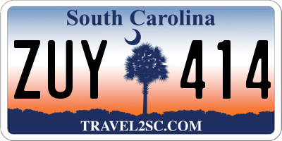 SC license plate ZUY414