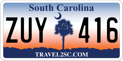 SC license plate ZUY416