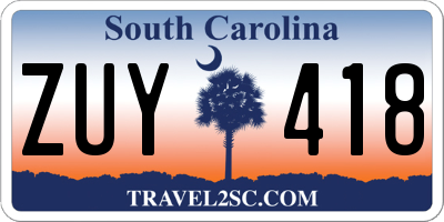 SC license plate ZUY418