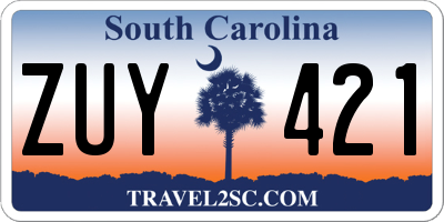 SC license plate ZUY421