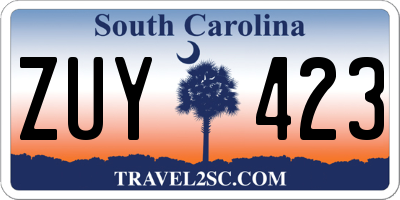 SC license plate ZUY423