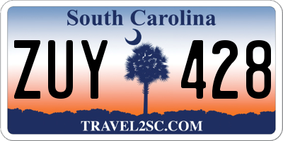 SC license plate ZUY428