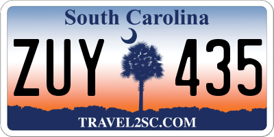 SC license plate ZUY435