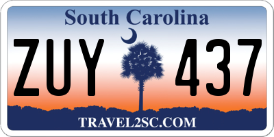 SC license plate ZUY437