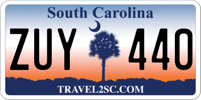 SC license plate ZUY440