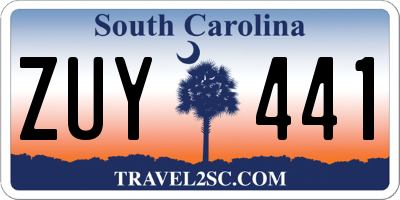 SC license plate ZUY441