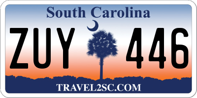 SC license plate ZUY446
