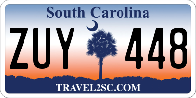 SC license plate ZUY448