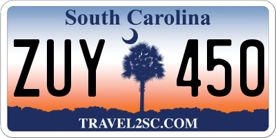 SC license plate ZUY450